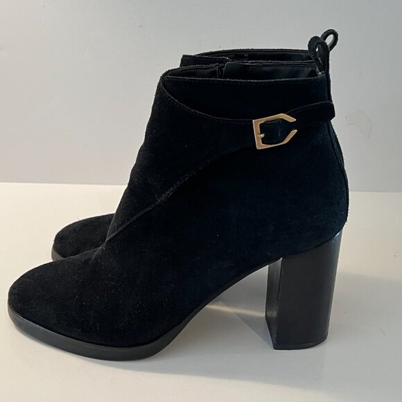 Cole Haan Harrington Grand Riding Side Zip Ankle Boots Black Suede Women's 9B - Picture 3 of 14